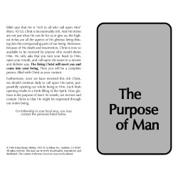 Gospel Tract—The Purpose of...